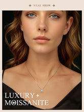 Sterling Silver Round Halo Moissanite Necklace