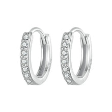 Sterling Silver Classic CZ Huggie Hoop Earrings