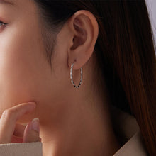 Sterling Silver Carved Floral Silver Large Hoop Earrings