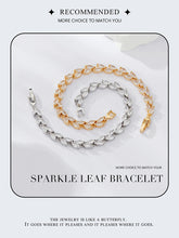 Original Sparkling Leaves White Gold Bracelet