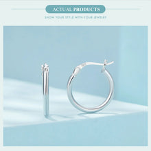 Large Hoop Plain Silver Earrings