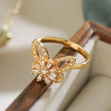 Versatile Flower Rotatable Cubic Zirconia Size Adjustable Rings