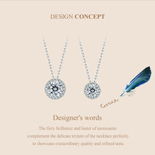 Sterling Silver Round Halo Moissanite Necklace