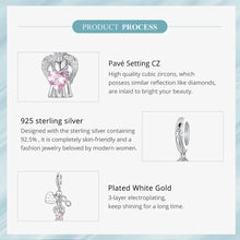 Sterling Silver Angel Love Pendant Faith Guard Charm Peace Dove Beads