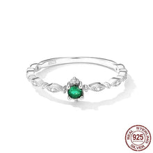 Inlaid with Green Zirconium Ring