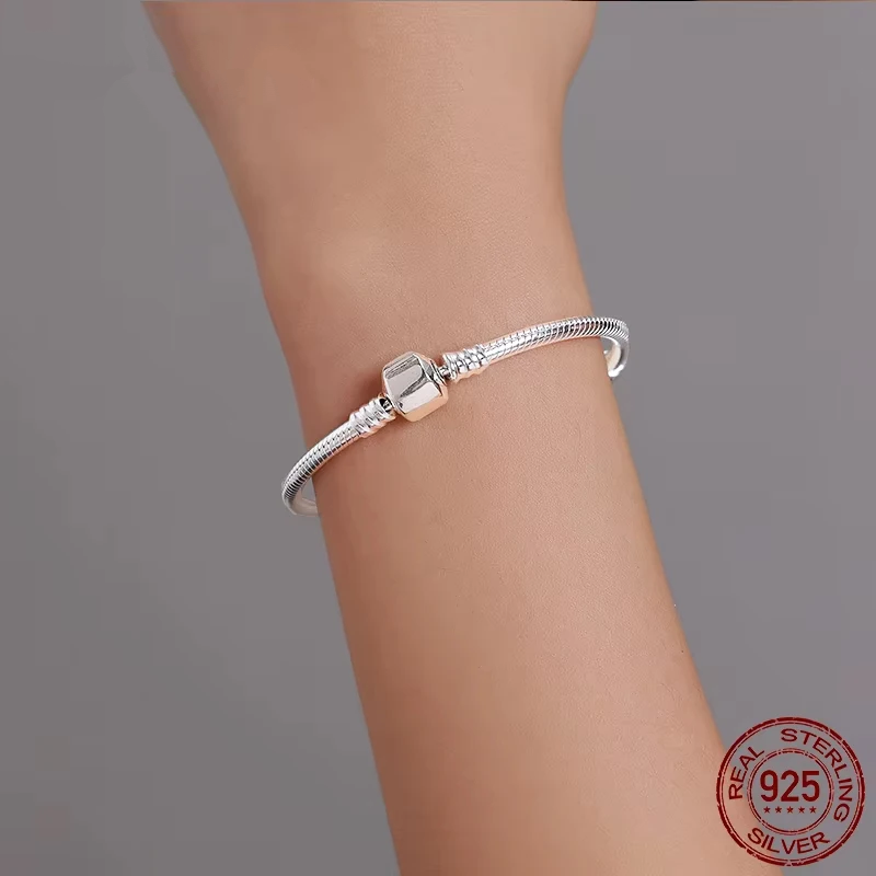 Sterling Silver Snake Charm Bracelet