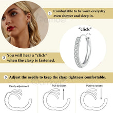 Sterling Silver Classic CZ Huggie Hoop Earrings