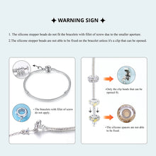 Sterling Silver Paw Print Silicone Beads Retro Pet Heart Charm