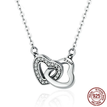 Sterling Silver Connected Heart Pendant Necklace