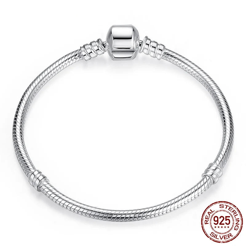 Sterling Silver Snake Charm Bracelet