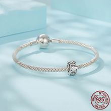 Sterling Silver Paw Print Silicone Beads Retro Pet Heart Charm