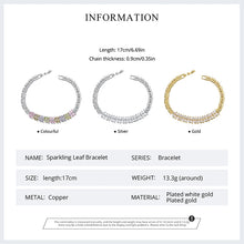 Original Sparkling Leaves White Gold Bracelet