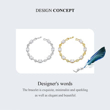 Original Sparkling Leaves White Gold Bracelet