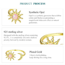 Opal Sun and Moon Open Ring