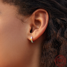 Sterling Silver Rainbow Series Heart to Heart Ring & Earrings Jewelry Set