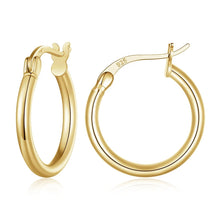 Large Hoop Plain Silver Earrings