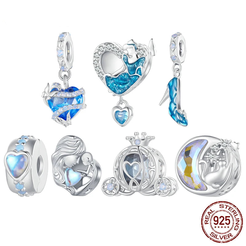 Sterling Silver Pumpkin Carriage Bead Magic Dancing Shoes Pendant Charms