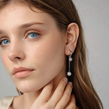 Sterling Silver Staggered CZ Tassel Hoop Earrings