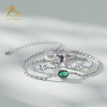 Inlaid with Green Zirconium Ring