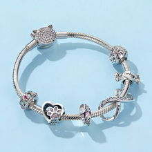 Silver Charm Collection 925 Sterling Silver Dazzling CZ Beads fit Bracelets & Bangles Jewelry