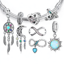 Sterling Silver Bohemian Dream Catcher Pendant Dragonfly Charm