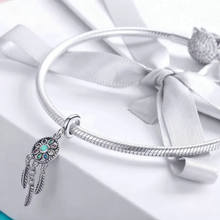 Sterling Silver Bohemian Dream Catcher Pendant Dragonfly Charm