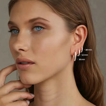 Sterling Silver Classic CZ Huggie Hoop Earrings